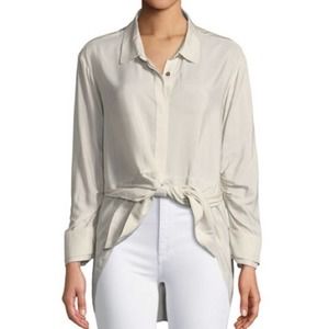 Halston Heritage Stone Collar Stripe Button Down Shirt 2